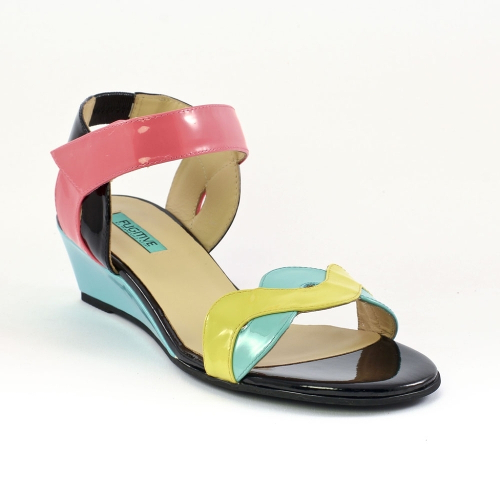 Fugitive by Francesco Rossi "Radja Emeraude" Multi-Color Patent Leather Sandals